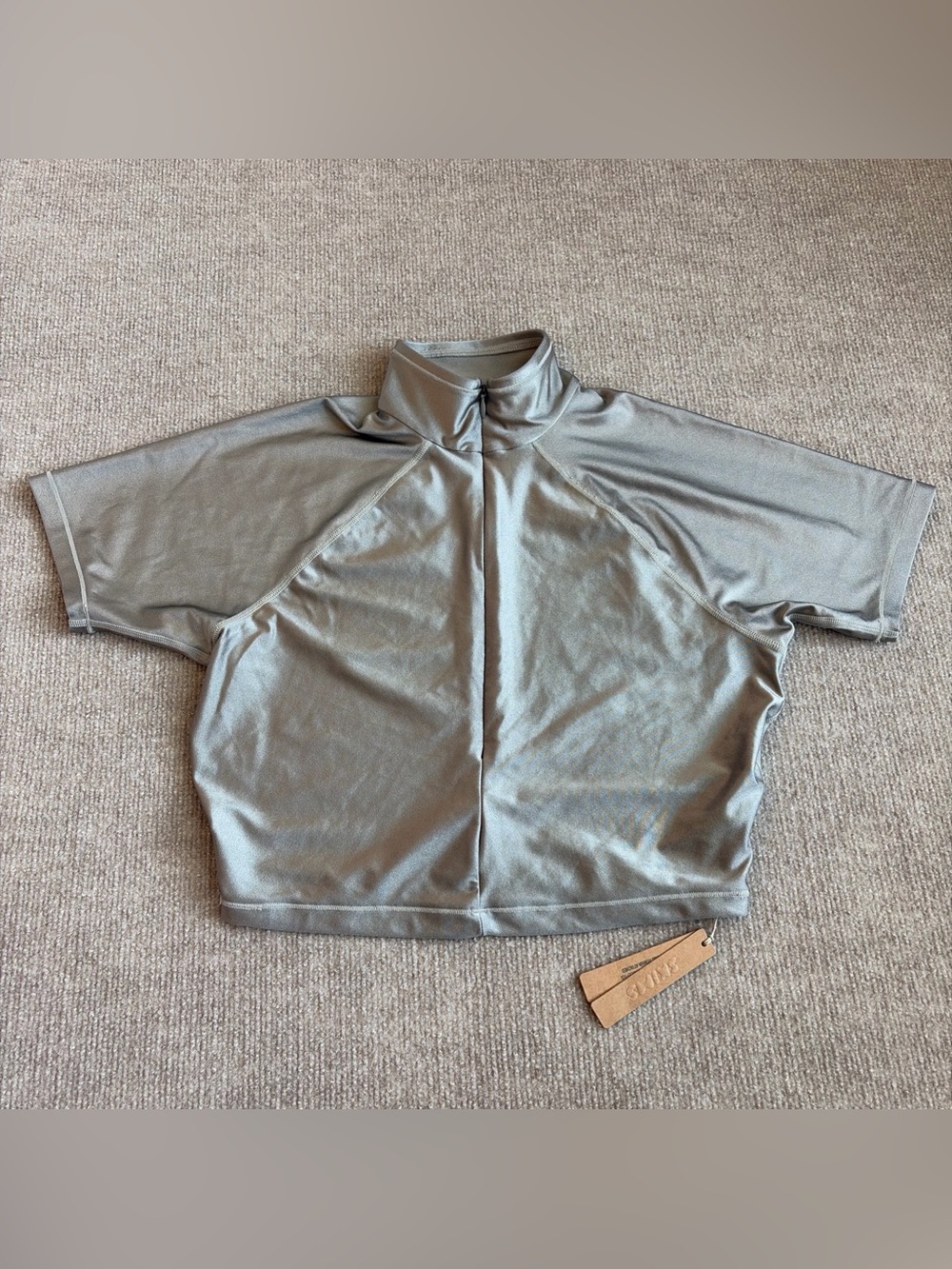 SKIMS Women’s Sz XL Shine Swim T-Shirt In Color Smoke NWT